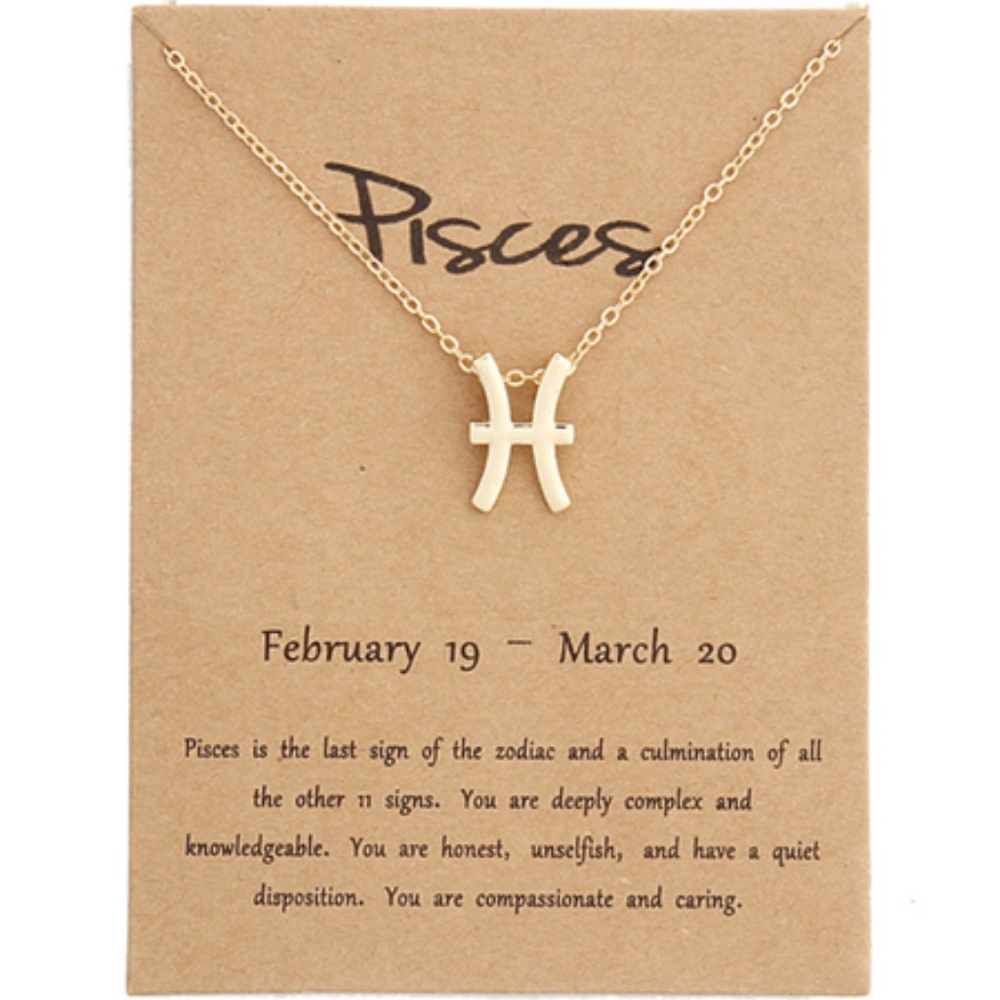 Zodiac Charm Pendant Necklace PISCES